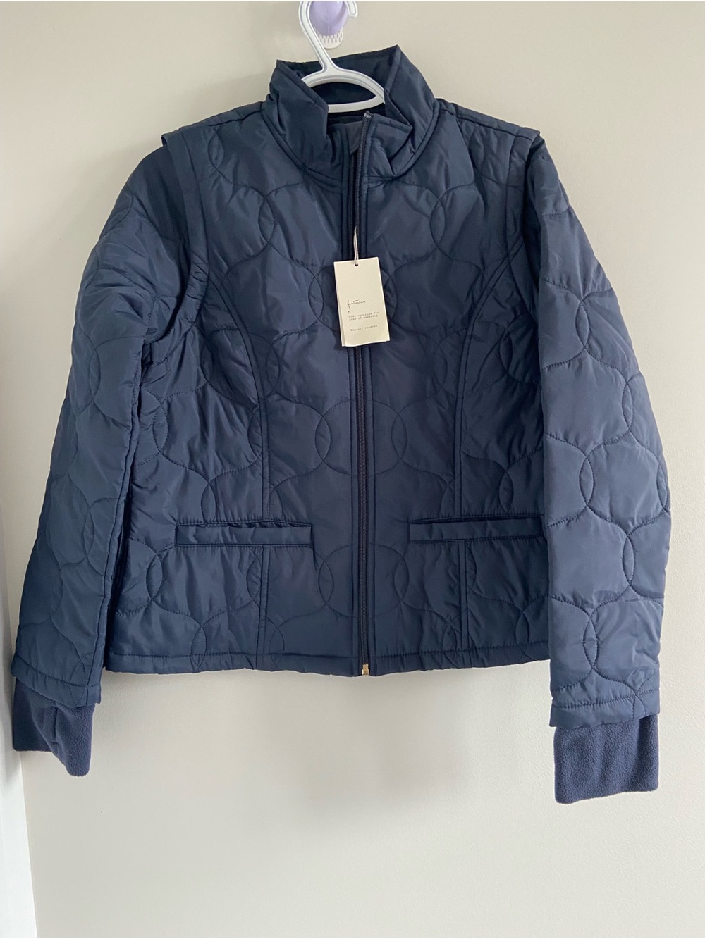 a new day Navy Quilted Circle-Pattern Puffer Jacket - Picture 14 of 14
